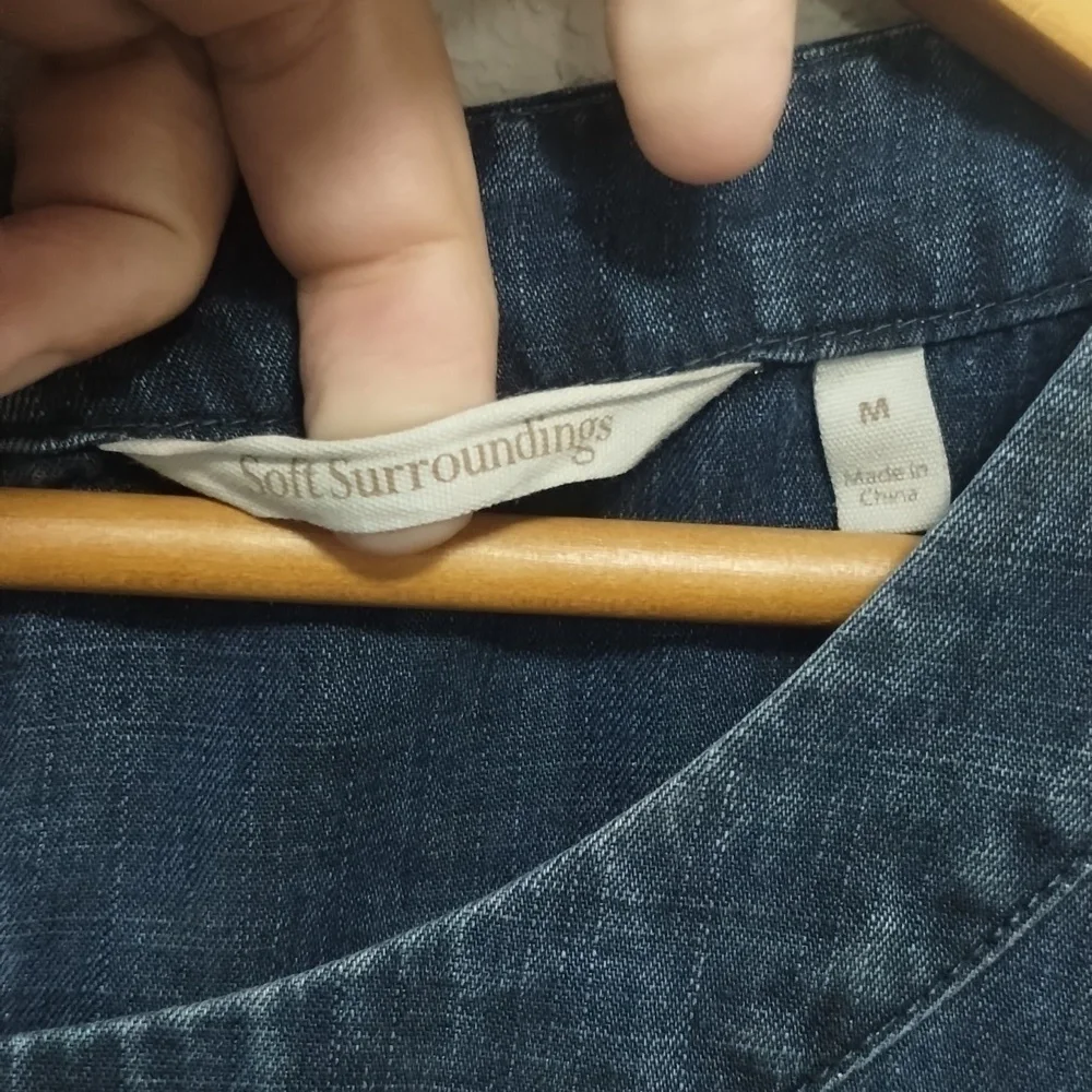 Soft Sorroundings Chambray Georgica Blouse - Picture 3 of 9